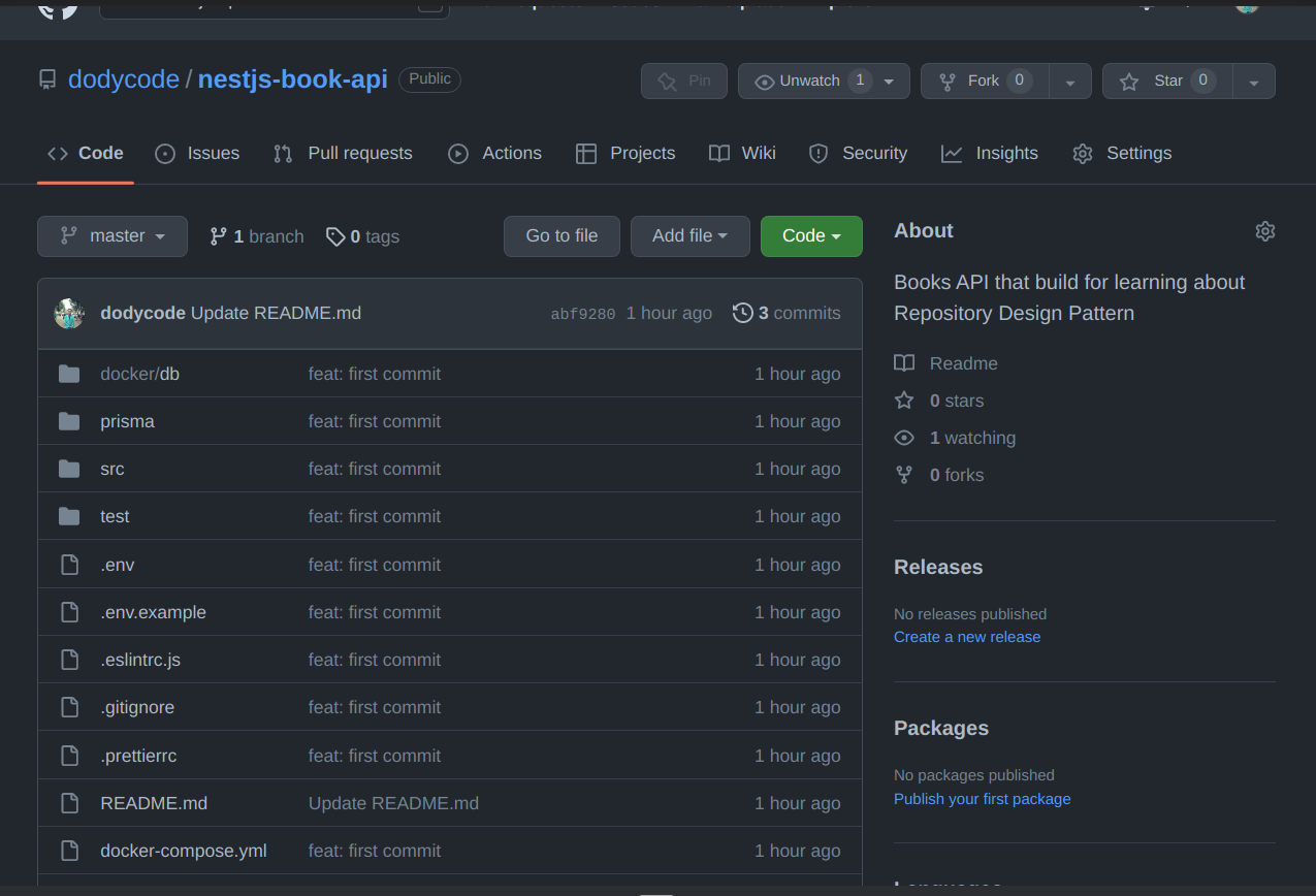 Preview of repo books api